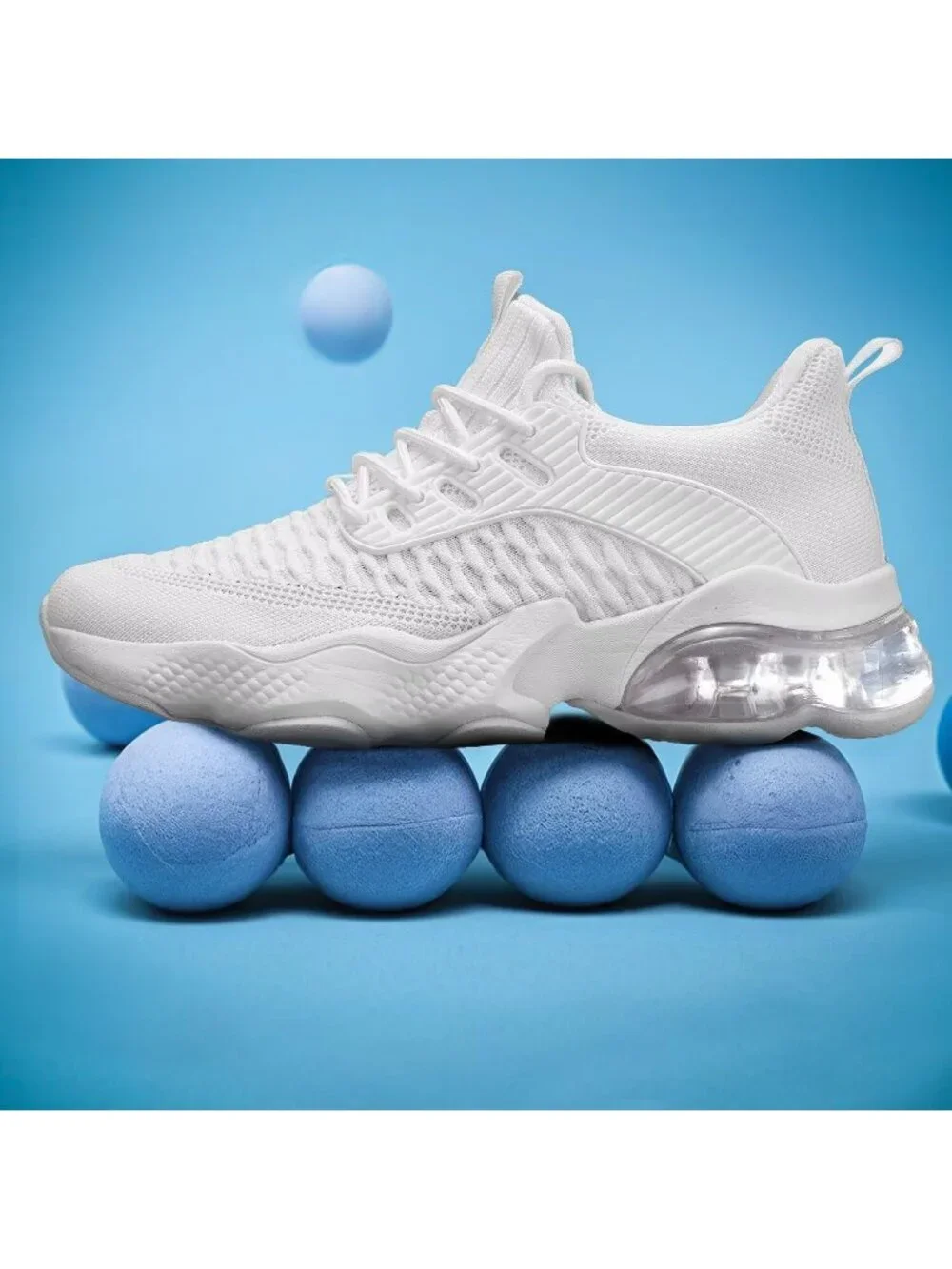 Men's White Air Cushion Running Shoes Breathable Tennis Casual Fashion Sneakers